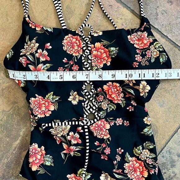 Skinny Dippers Lace Up Floral Swim Suit Small - Picture 5 of 11